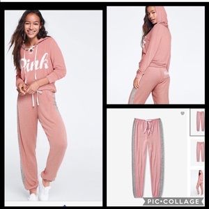 VS PINK COZY LACEUP HOODIE COZY CLASSIC JOGGERS